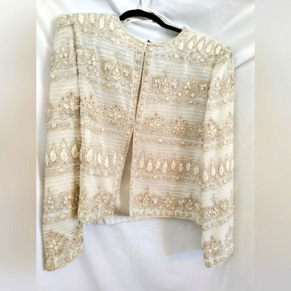 SCALA Pure Silk Ivory Jacket. Pre-Owned, Prime Condition.